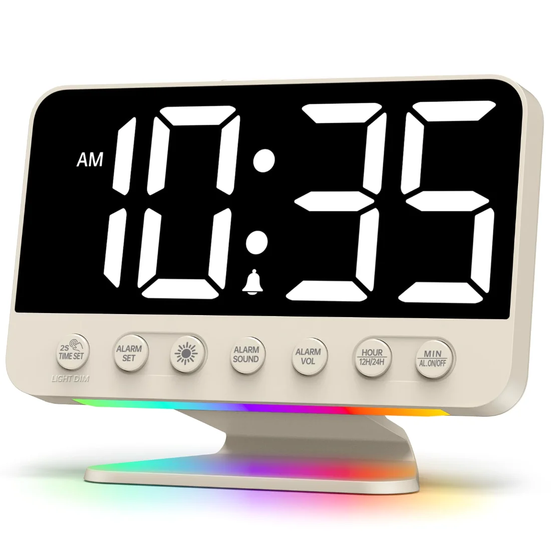 Odokee U2 Big-Digit Clock, Putty on a nightstand